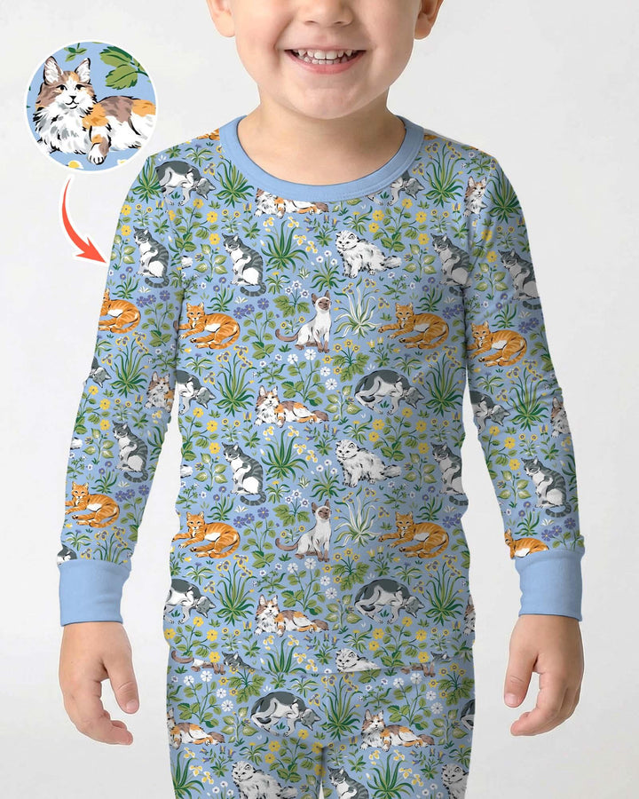 Zweiteiliges Langarm-Pyjama-Set mit Sommerfrüchten