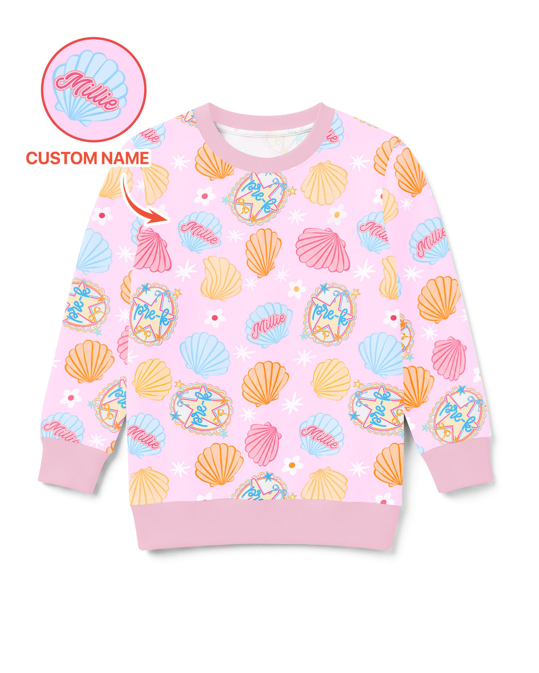 Sudadera de cuello redondo de bambú con plantilla personalizada