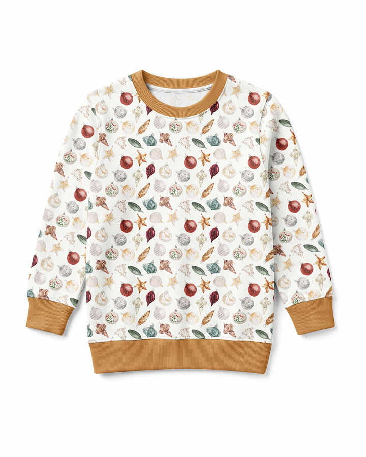Watercolor Christmas Ornaments Bamboo Crewneck Sweatshirt