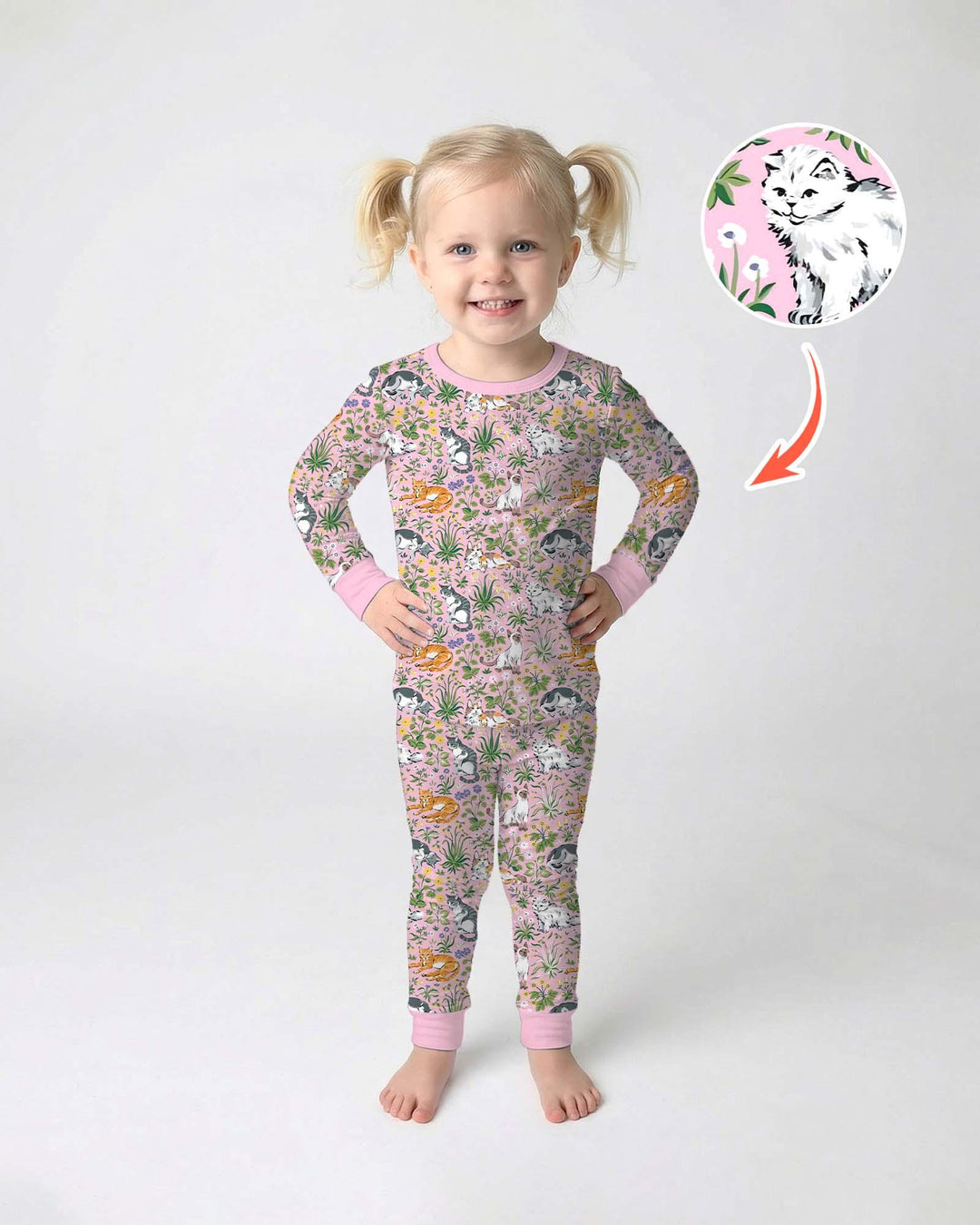 Zweiteiliges Langarm-Pyjama-Set mit Sommerfrüchten