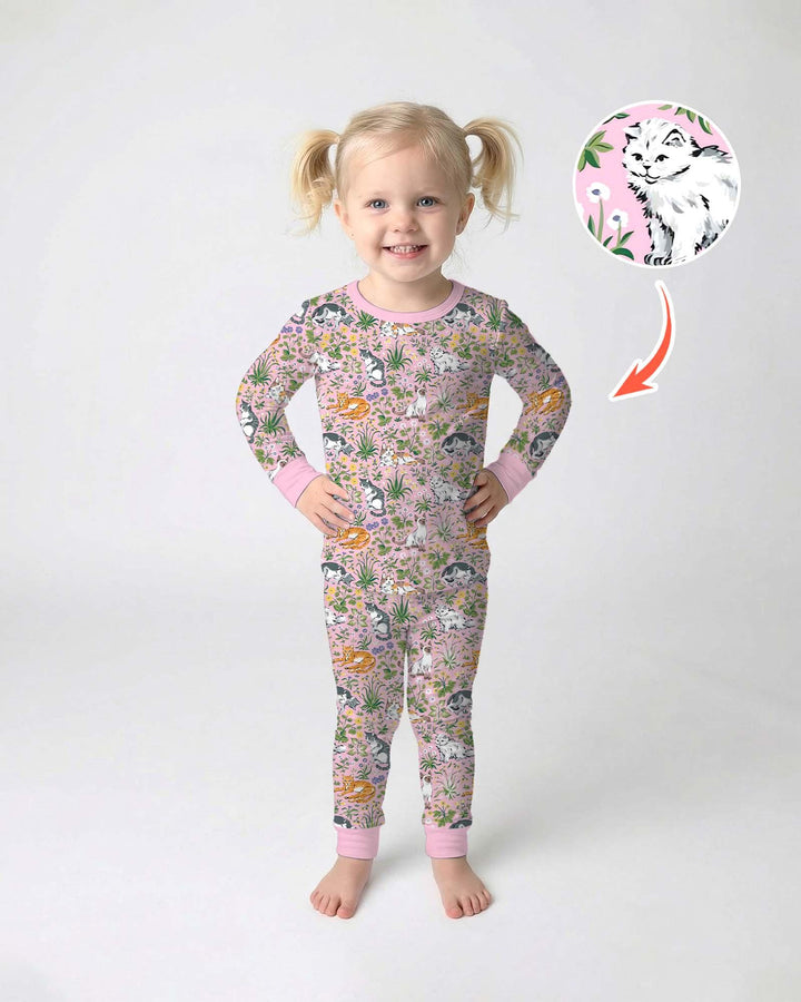 Zweiteiliges Langarm-Pyjama-Set mit Sommerfrüchten