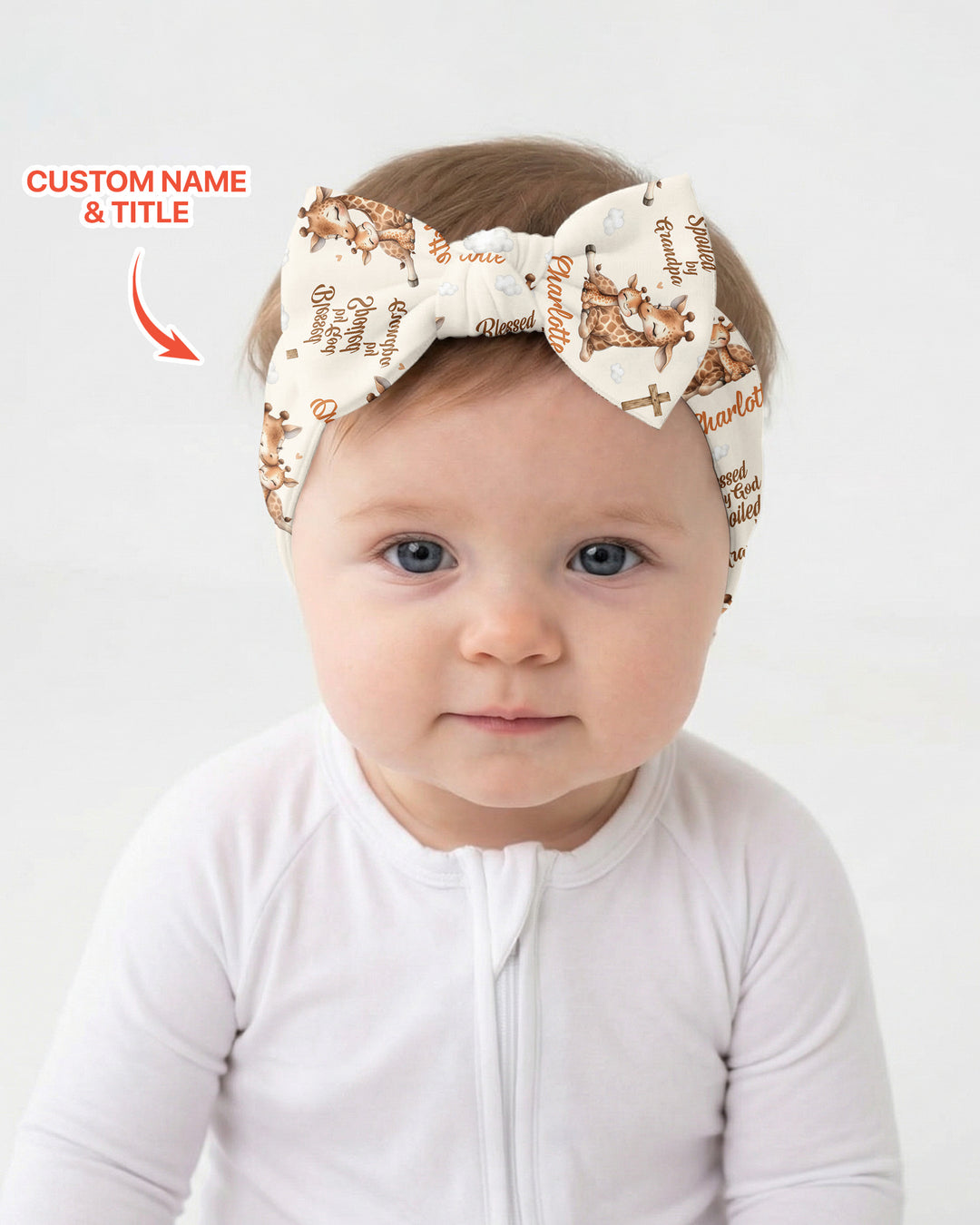 Custom Name Blessed By God Spoiled By Grandma Headband