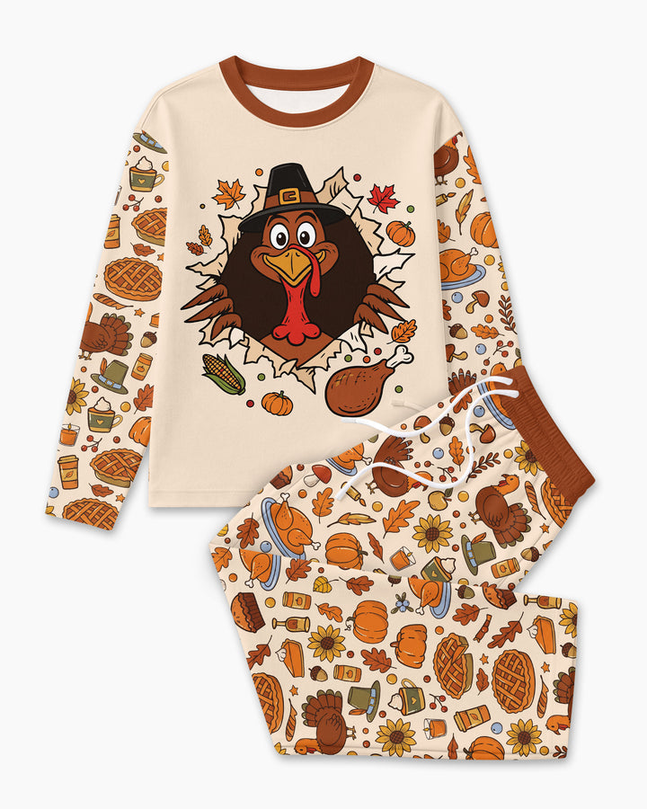 Funny Turkey on Thanksgiving Bamboo Men's Pajama Set