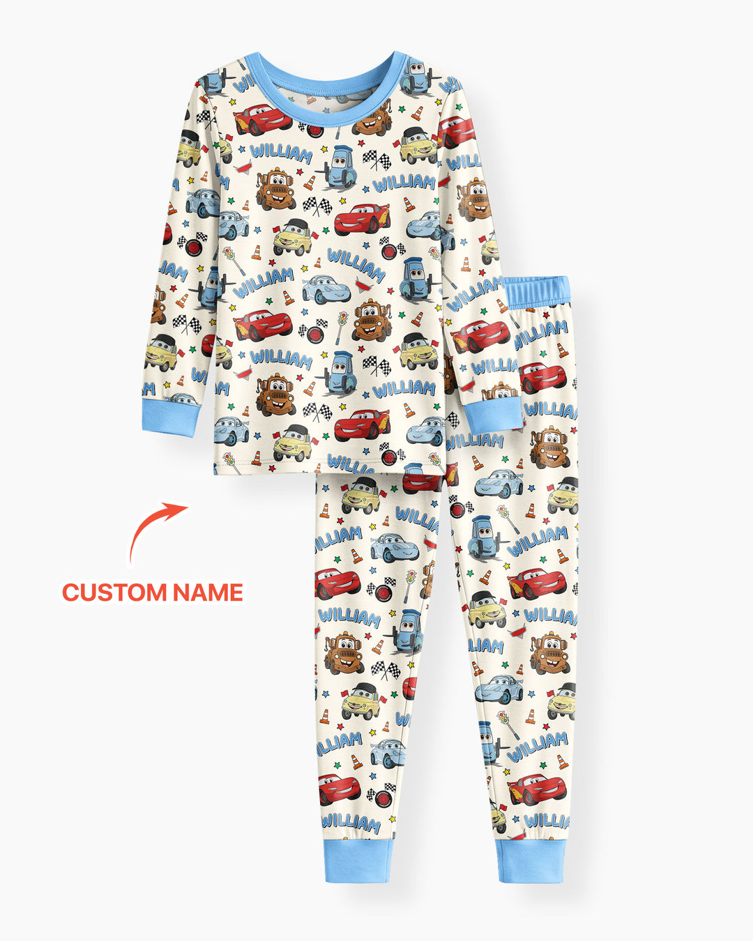 Car Movie Bamboo Two Piece Long Sleeve Pajama Set