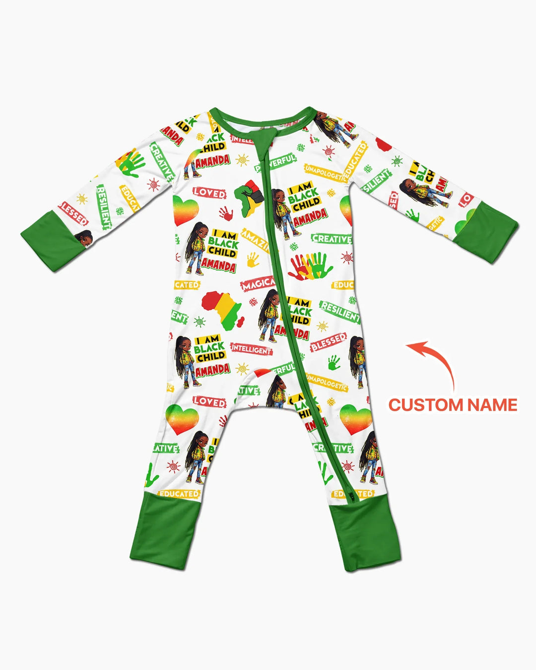 Custom Name I Am Black Child Magical Bamboo Convertible Zippy