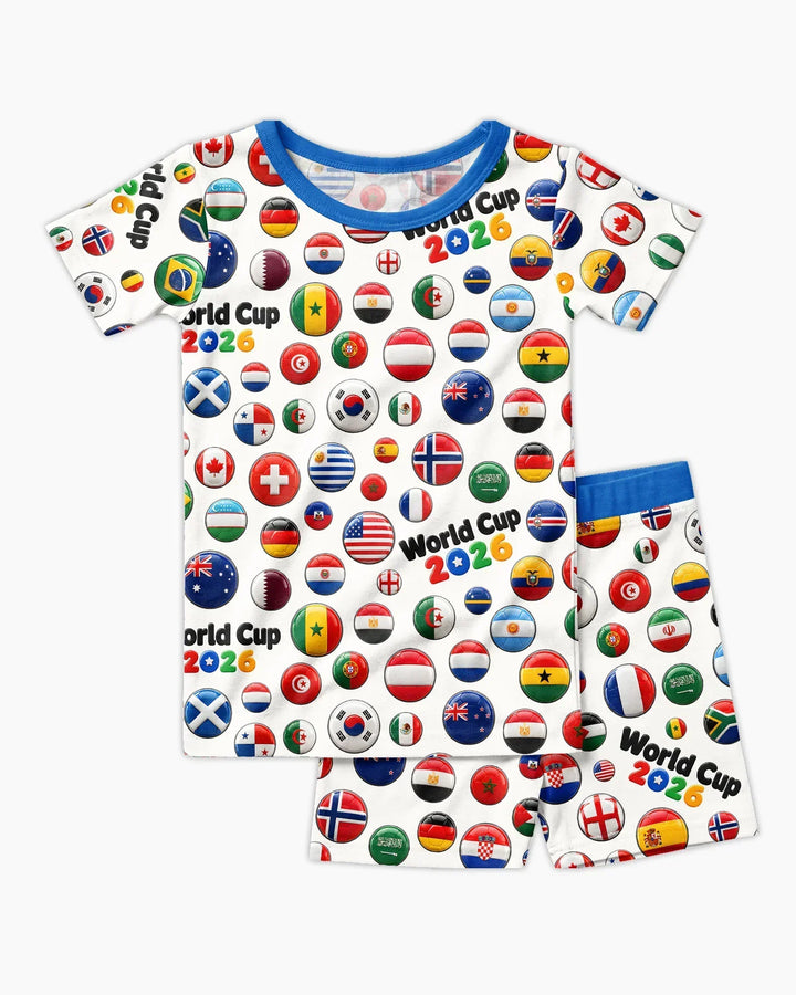 Conjunto de Pijama de Dos Piezas de Bambú con Mangas Cortas y Pantalones Cortos