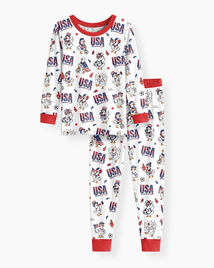 Conjunto de pijama de dos piezas de bambú con mangas largas, plantilla PERSONALIZADA