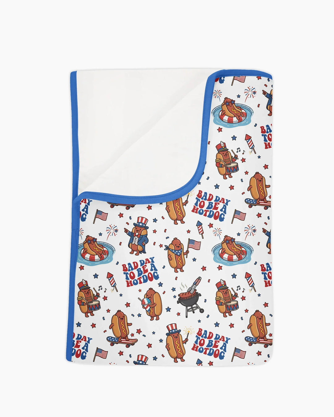 Hot Dog Patriotic Bamboo Blanket
