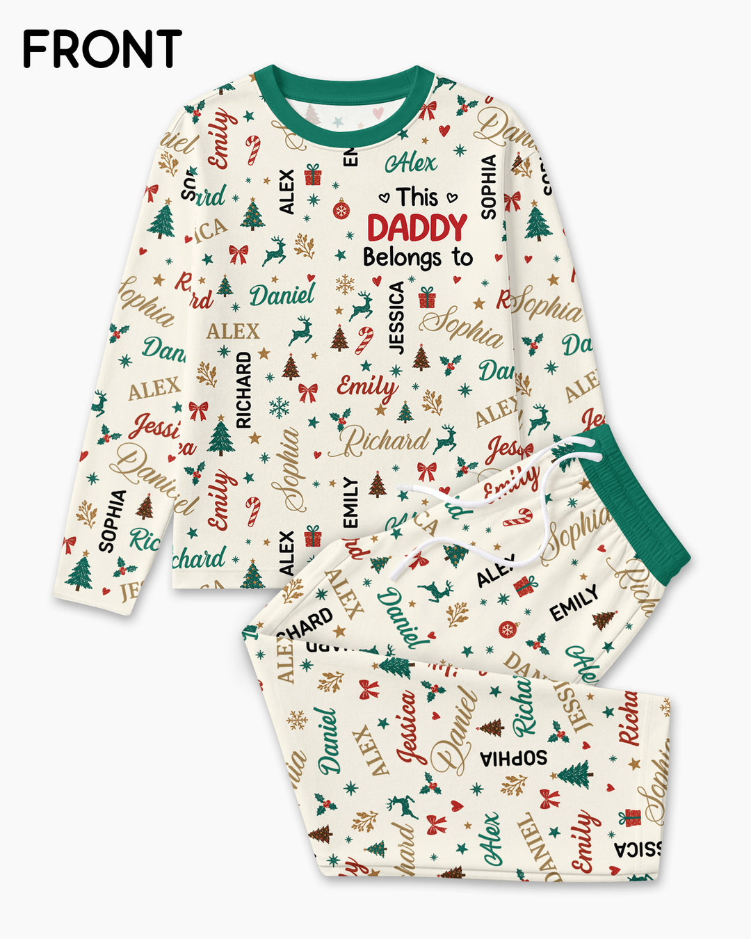 Custom Daddy Christmas Belongs To Bamboo Men's Pajama Set