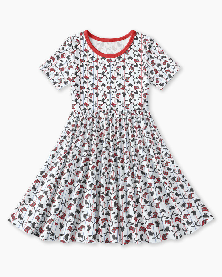 Hockey Rink Bamboo Twirl Dress