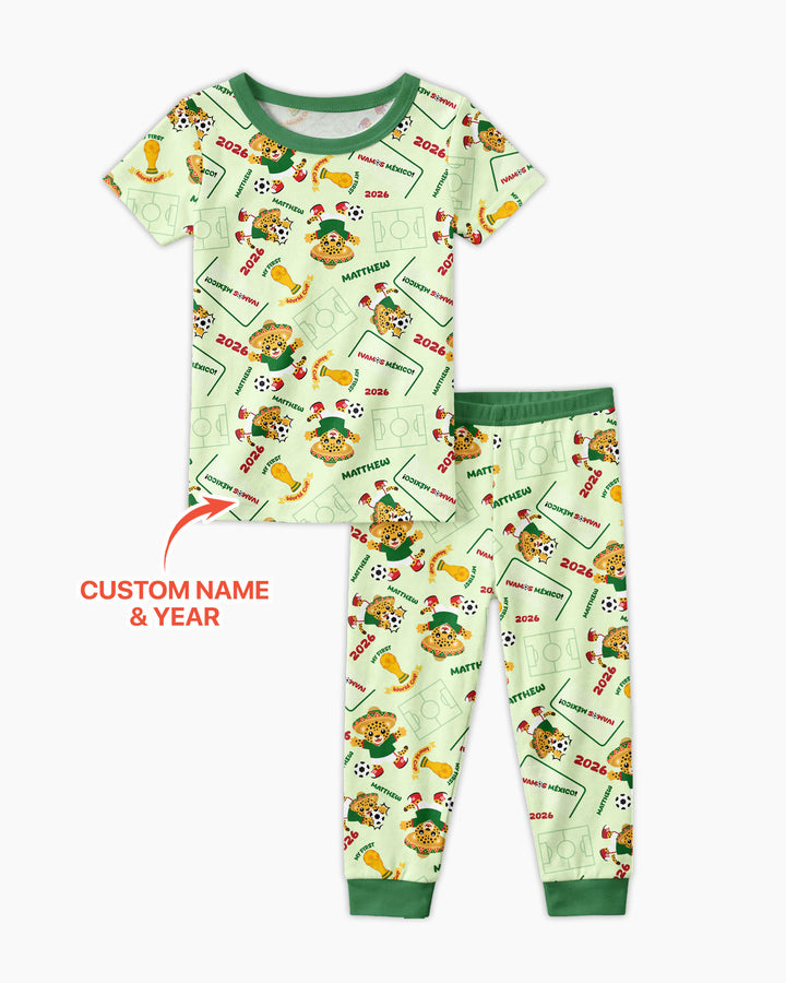 Conjunto de pijama de dos piezas de bambú de manga corta, plantilla personalizada
