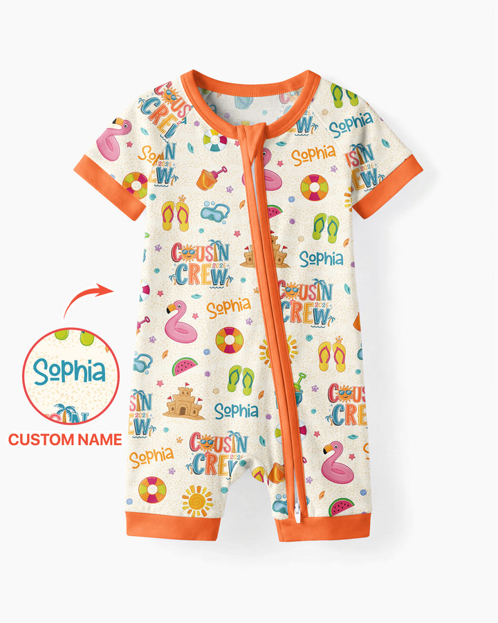 Custom Name Summer 2026 Cousin Crew Bamboo Shorty Zippy