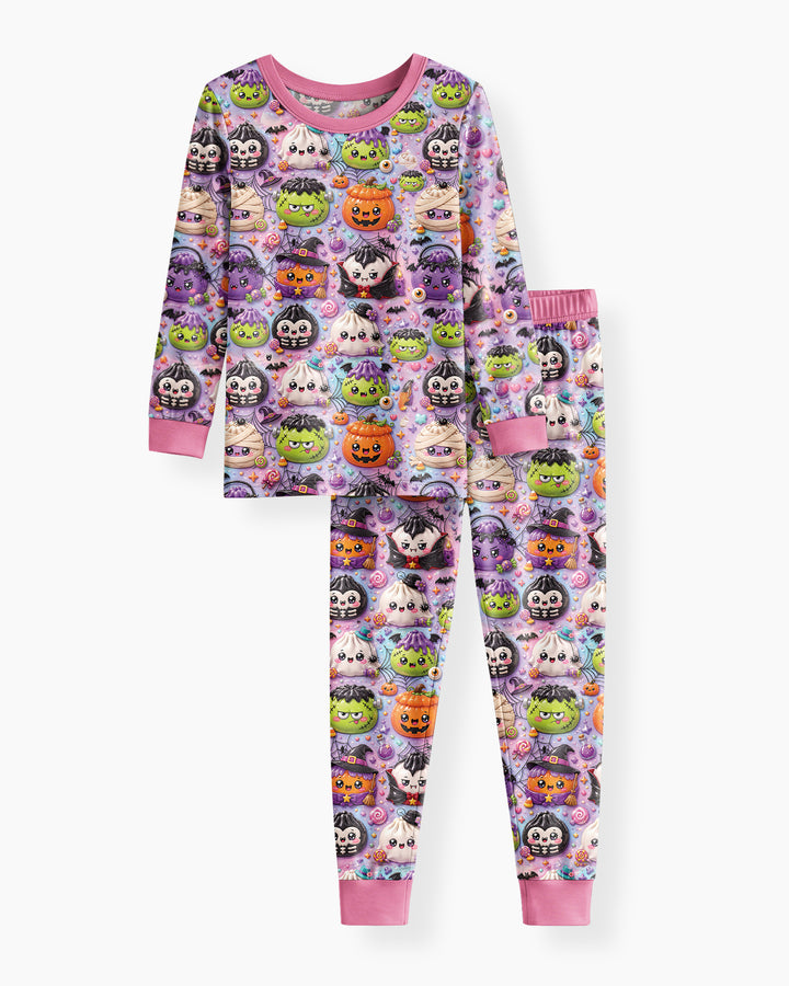 Spooky Dumplings Bamboo Two Piece Long Sleeve Pajama Set