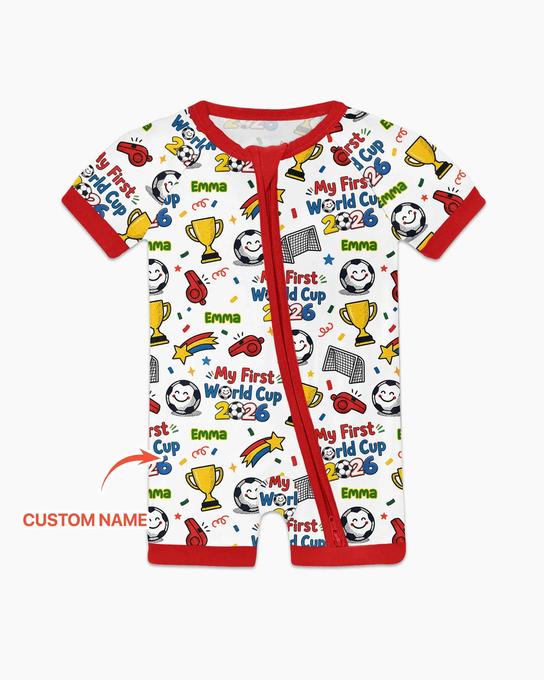 Plantilla PERSONALIZADA de Bambú Pijama Corto con Cremallera