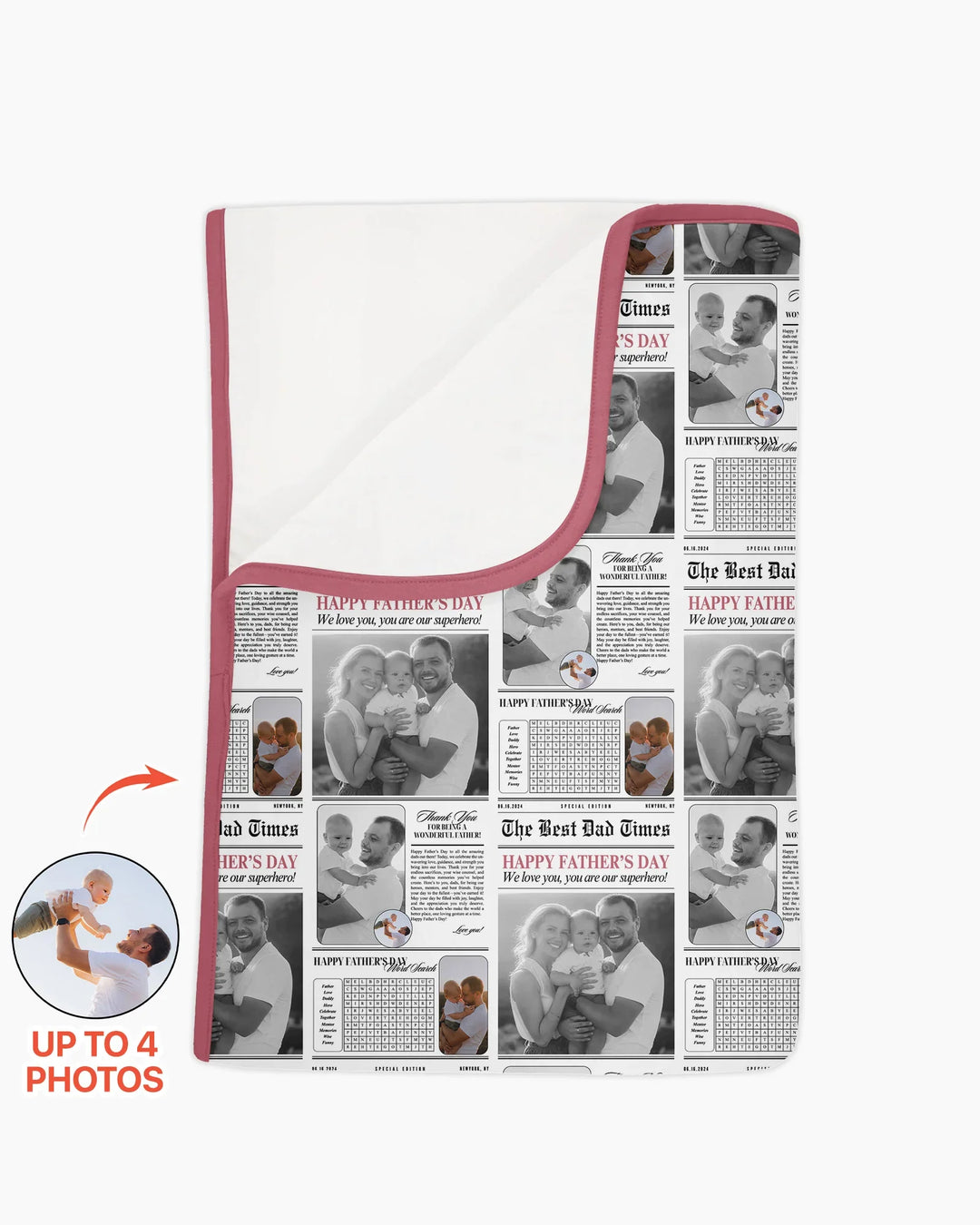 Custom Photo The Best Dad Times Bamboo Blanket