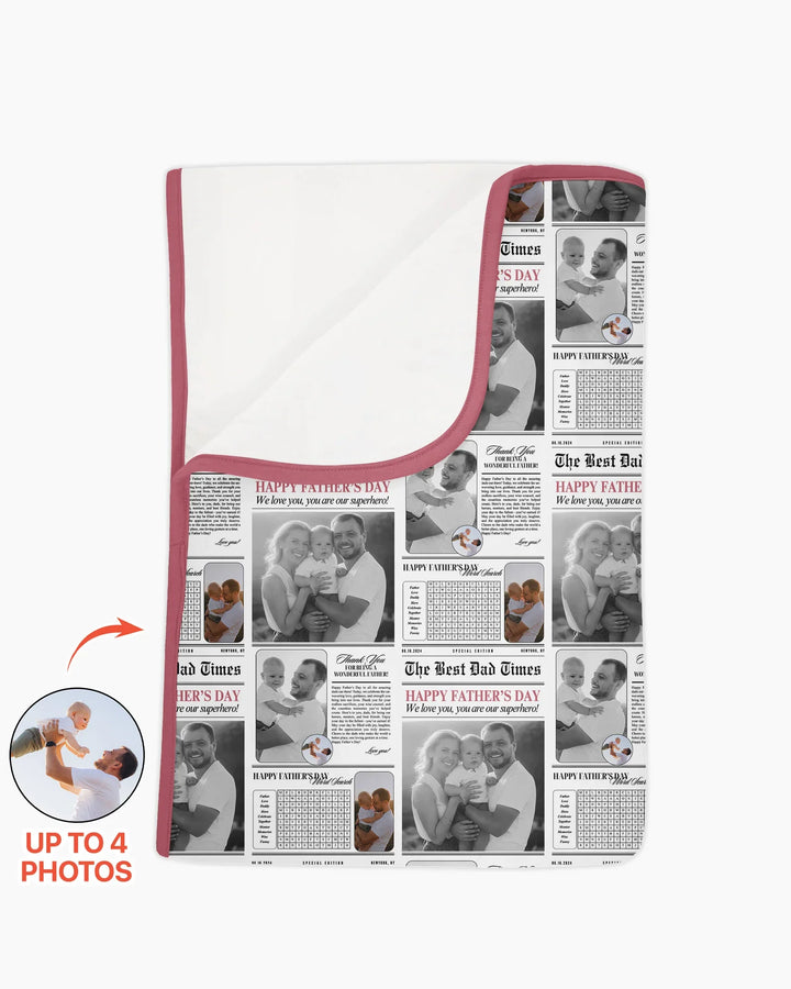 Custom Photo The Best Dad Times Bamboo Blanket