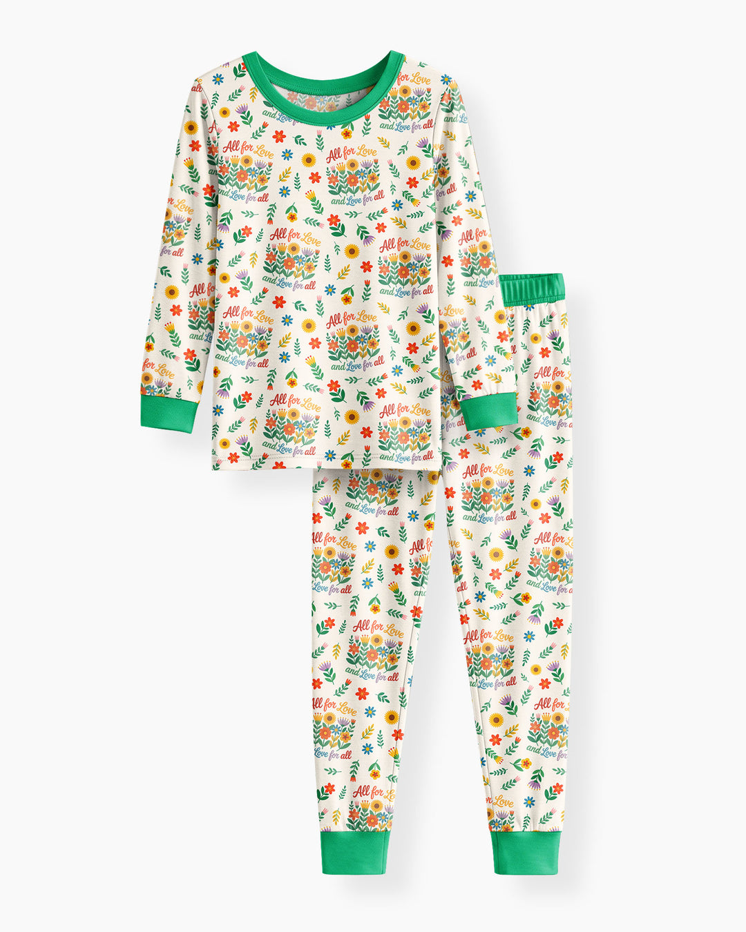 Love For All Family Matching Bamboo Two Piece Long Sleeve Pajama Set