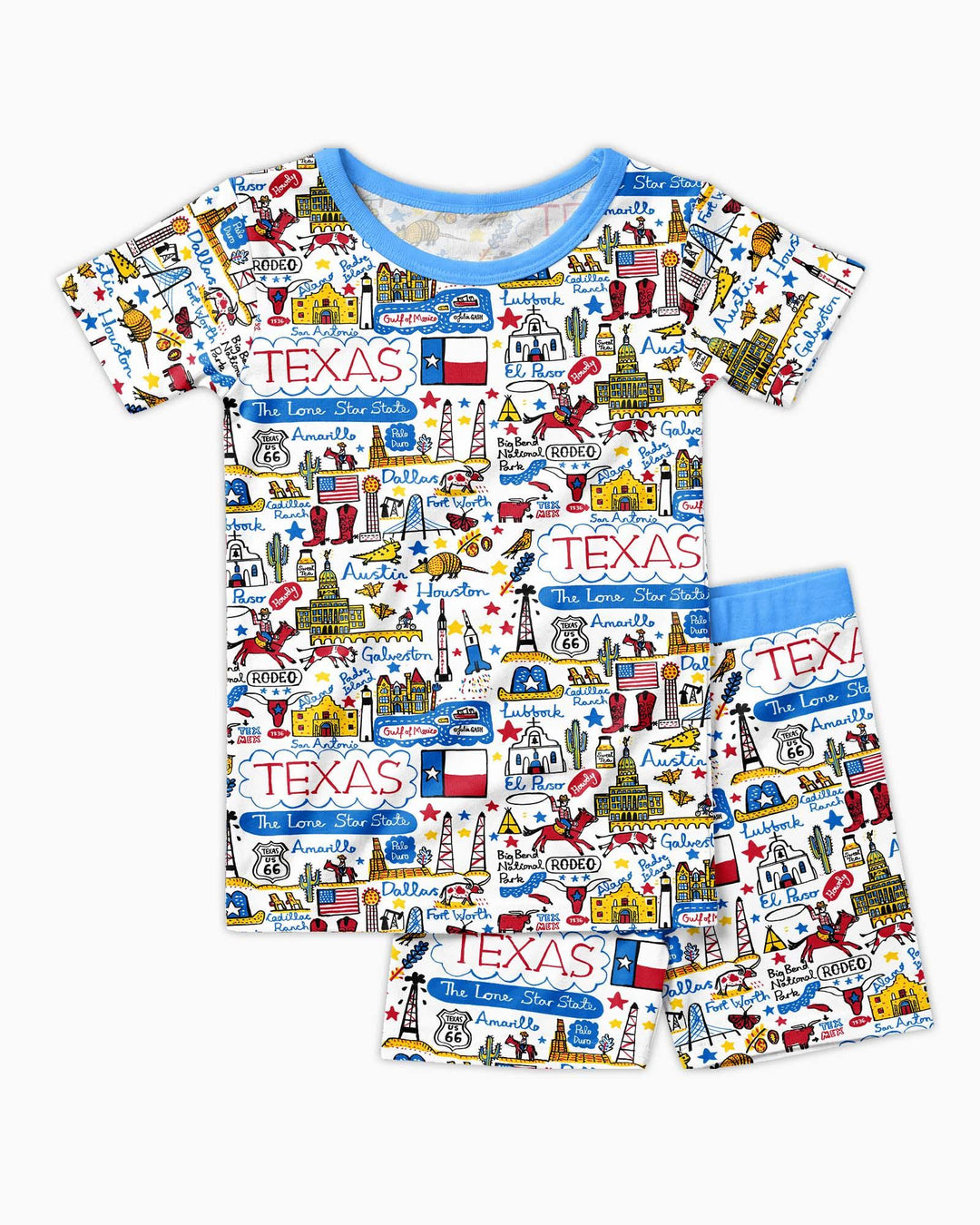 Lone Star State Bamboo Two Piece Short Sleeve Shorts Pajama Set