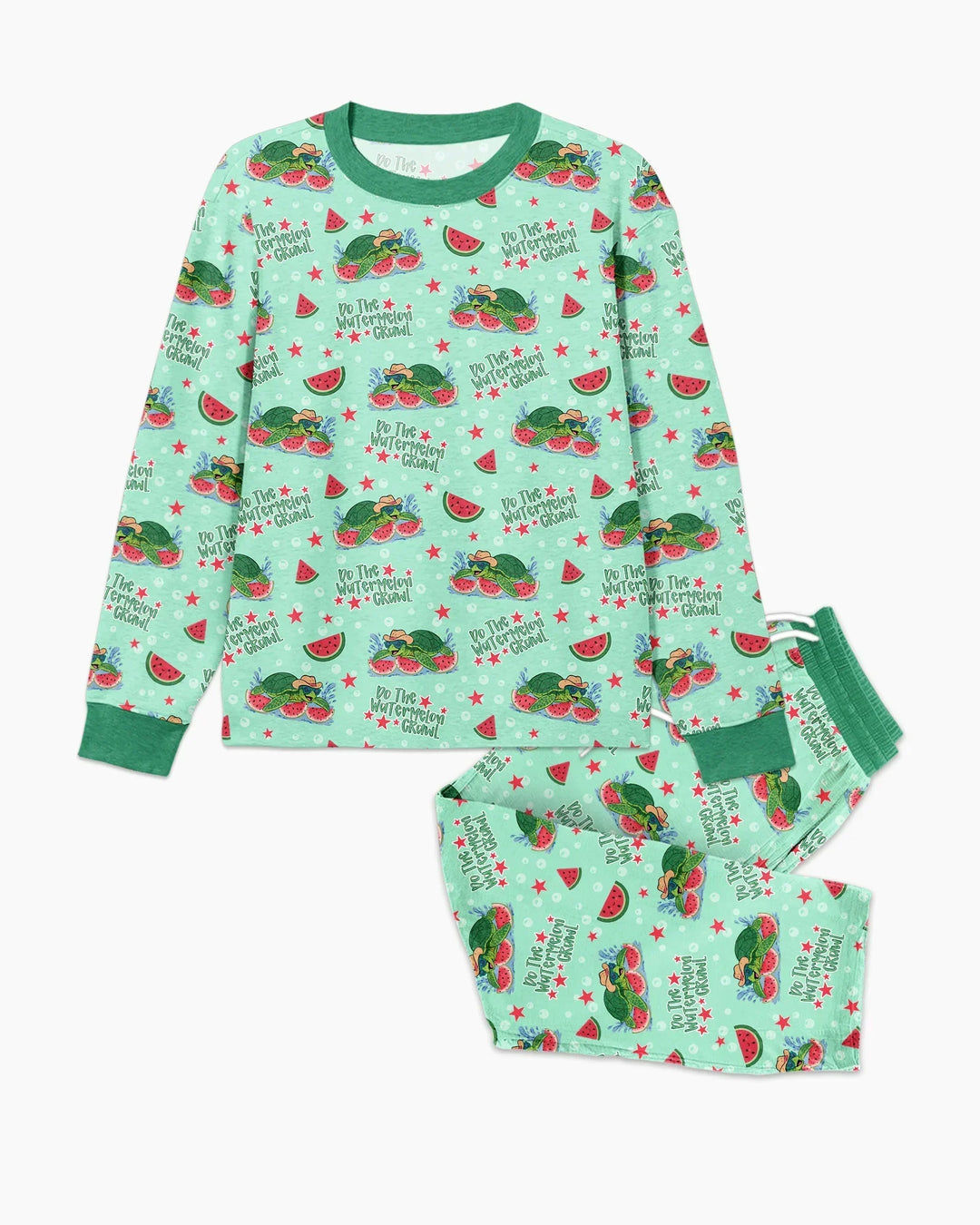 Watermelon Turtle Family Matching Bamboo Men's Pajama Set