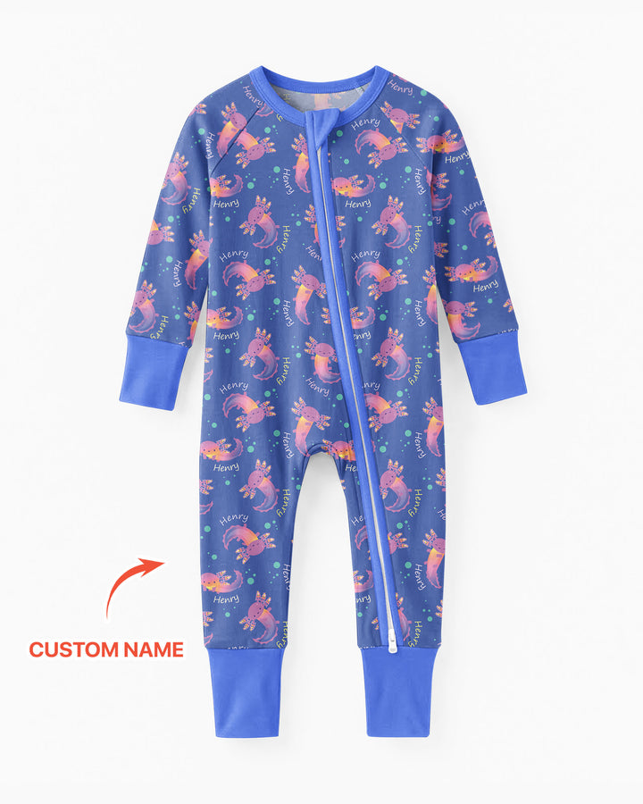 Axolotl Glow Custom Name Bamboo Convertible Zippy
