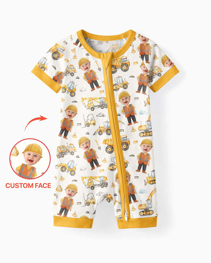 Custom Photo Little Builder  Bamboo Shorty Zippy