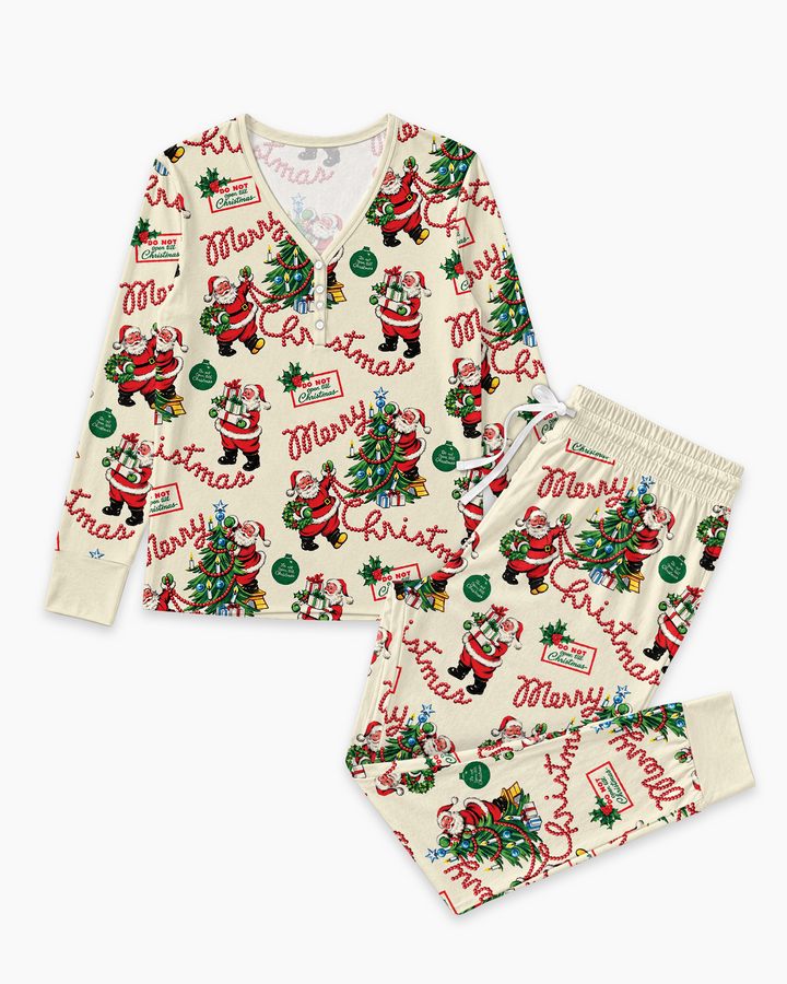 Funny Christmas Santa Bamboo Women Pajama Set