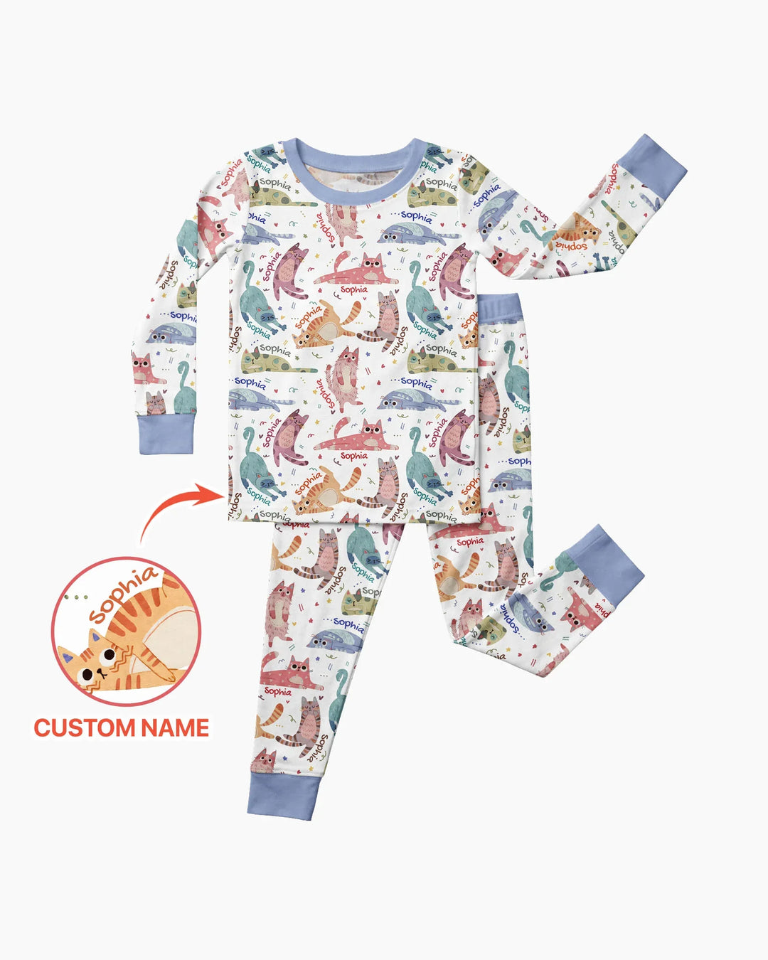Cat Nap Crew Bamboo Two Piece Long Sleeve Pajama Set