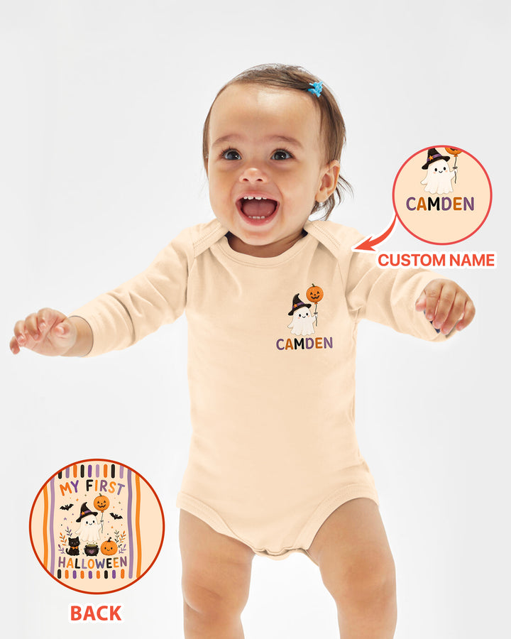 Personalized Name 1st Halloween Ghost Bamboo Bodysuit