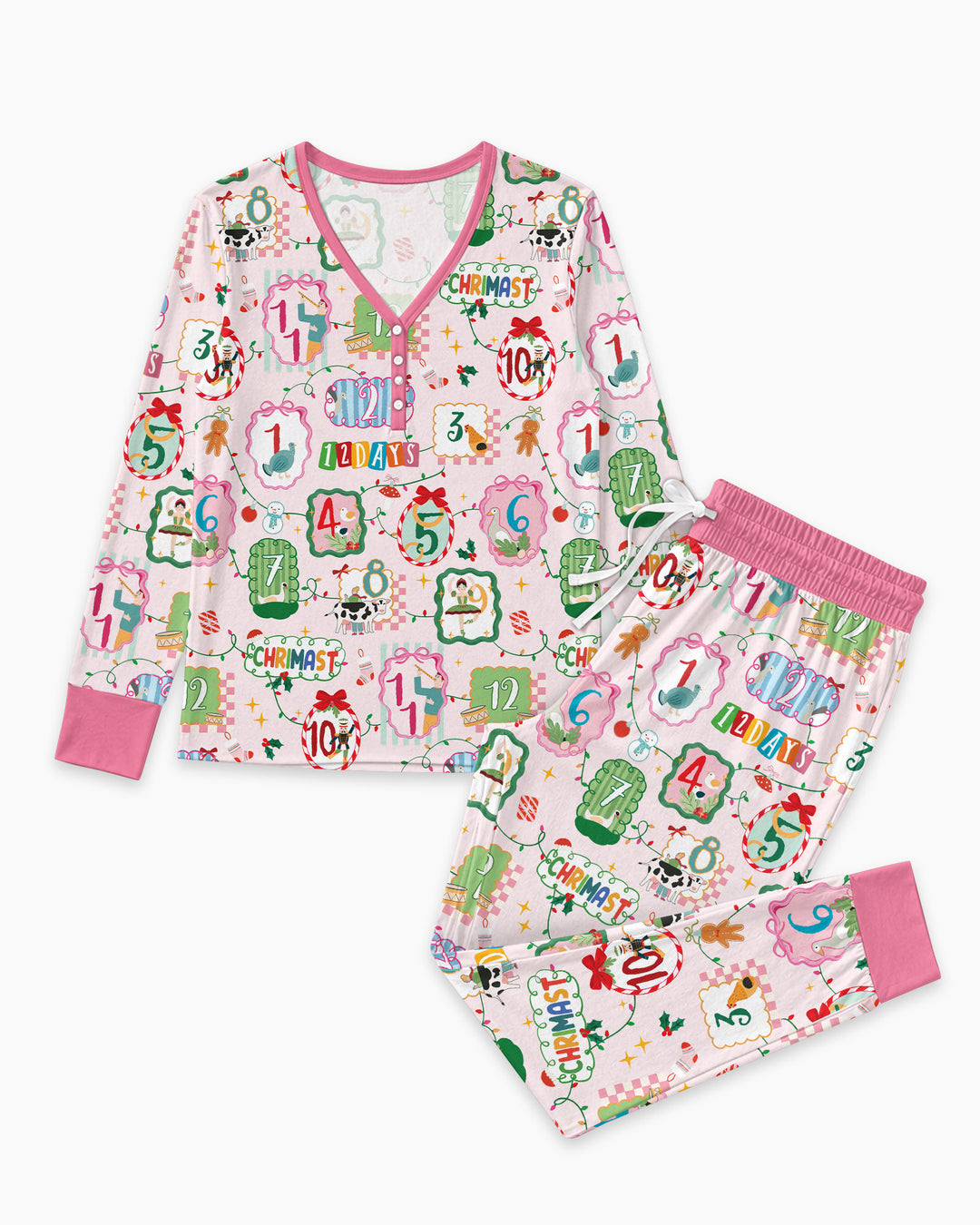 12 Christmas Prayers Bamboo Women Pajama Set