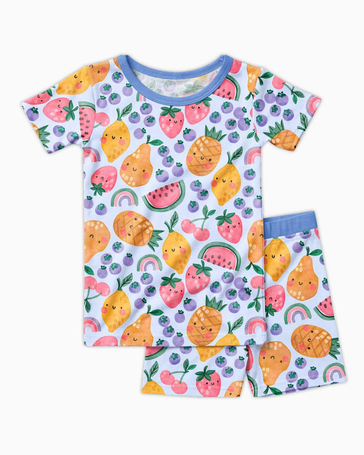 Conjunto de Pijama de Dos Piezas de Bambú con Mangas Cortas y Pantalones Cortos