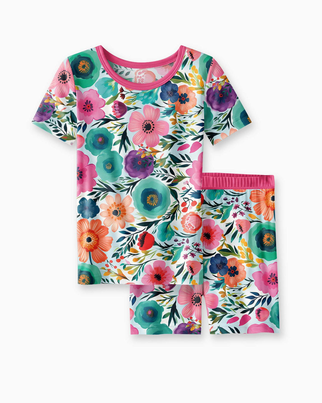 Secret Garden Bamboo Two Piece Short Sleeve Shorts Pajama Set