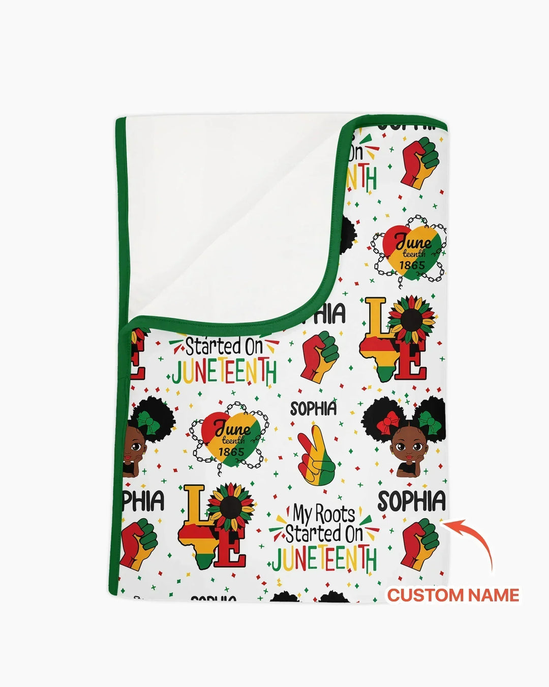 Custom Name My Roots Started On Juneteenth Bamboo Blanket
