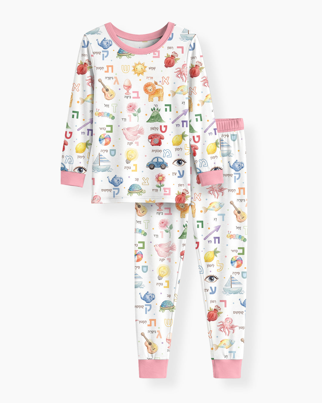 Zweiteiliges Langarm-Pyjama-Set mit Sommerfrüchten