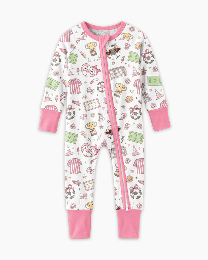 Pink Girly Soccer Coquette Bamboo Convertible Zippy