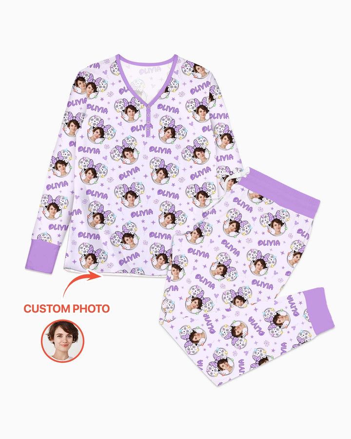 Custom Photo Little Princess Bamboo Women Pajama Set