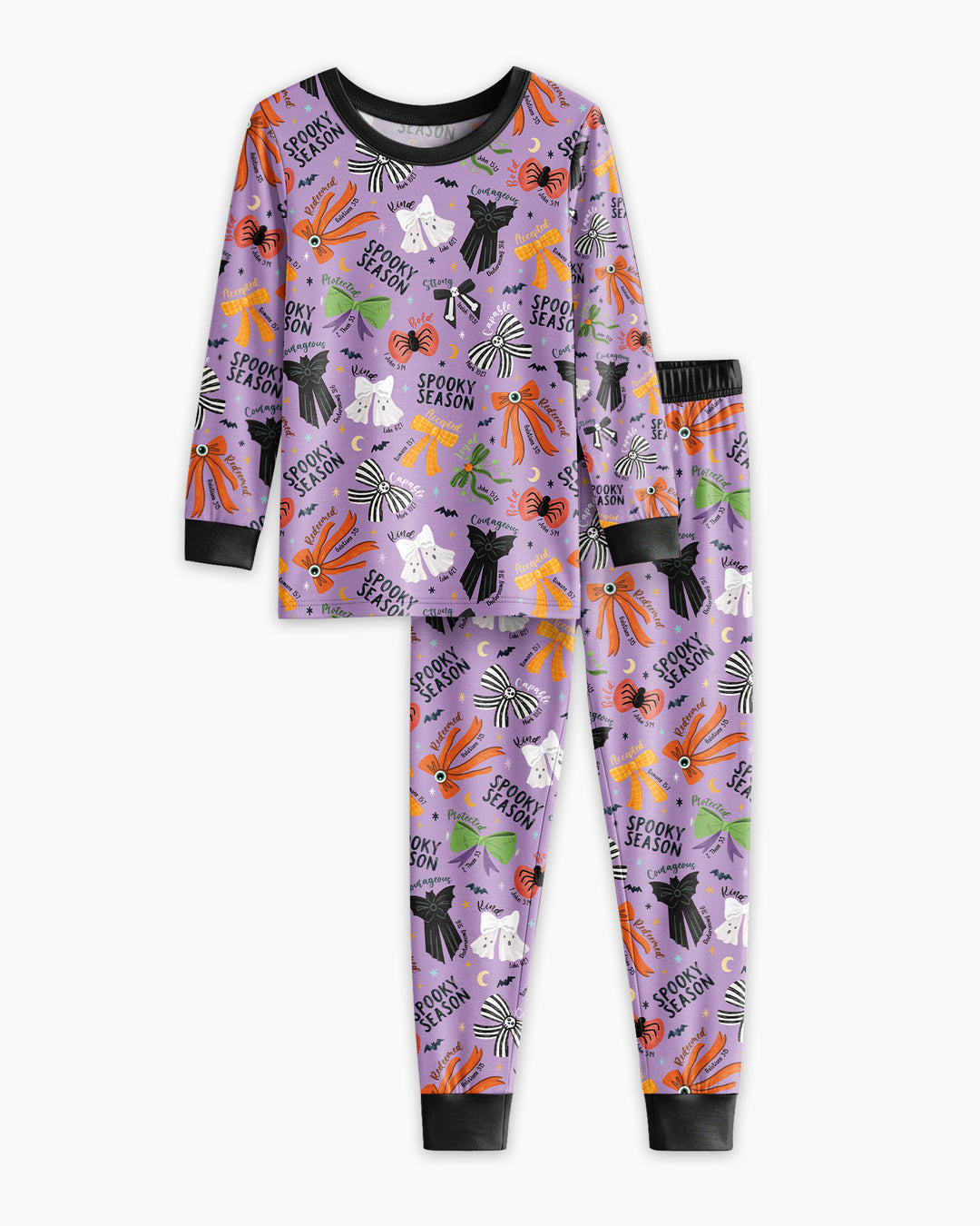 Spooky Bows Spooky Season Bamboo Two Piece Long Sleeve Pajama Set
