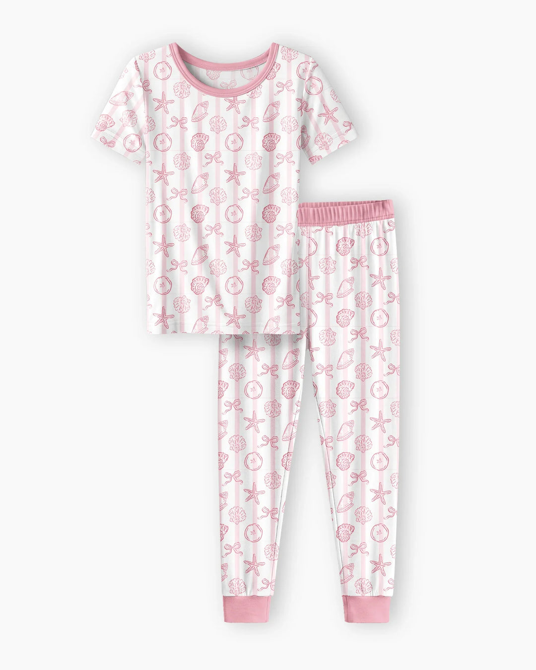 Conjunto de pijama de dos piezas de manga corta de bambú