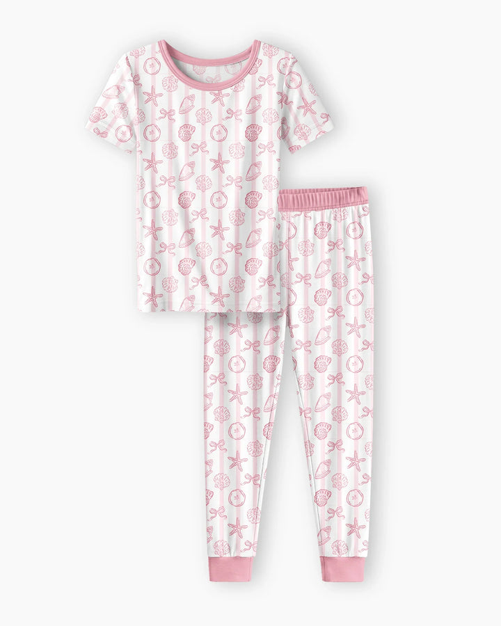 Conjunto de pijama de dos piezas de manga corta de bambú