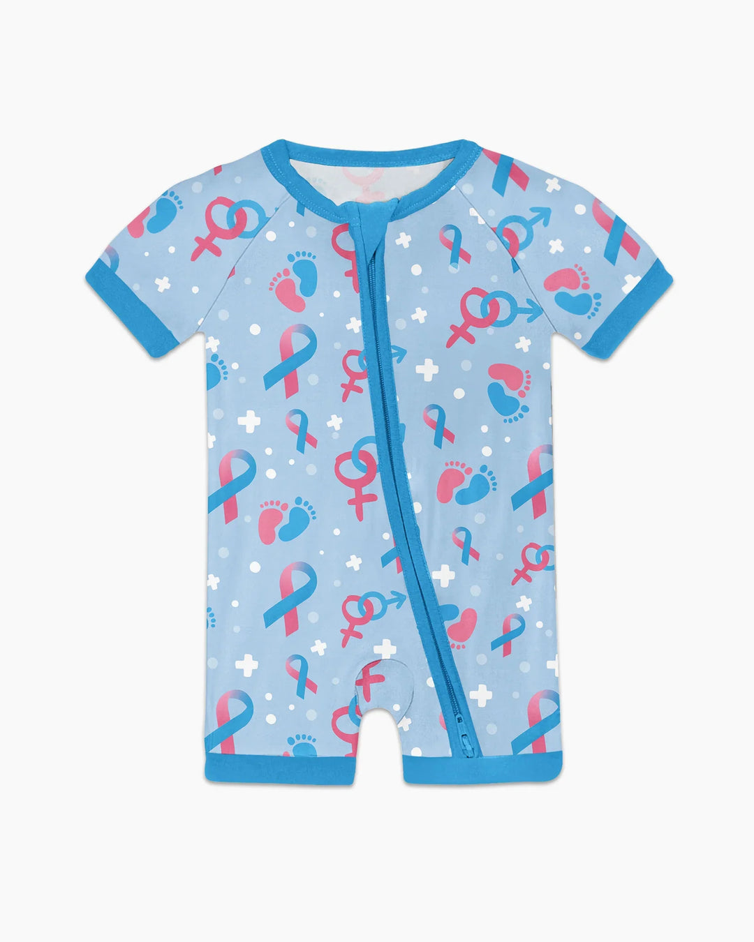 Infertility Awareness Blue and Pink Bamboo Shorty Zippy