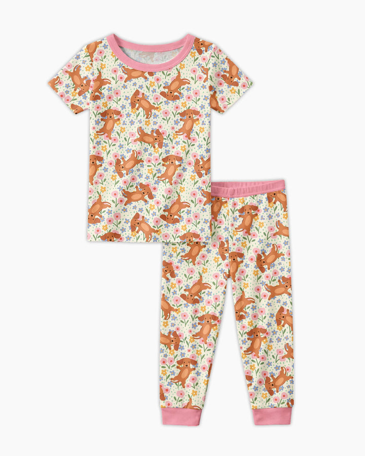 Conjunto de pijama de dos piezas de manga corta de bambú