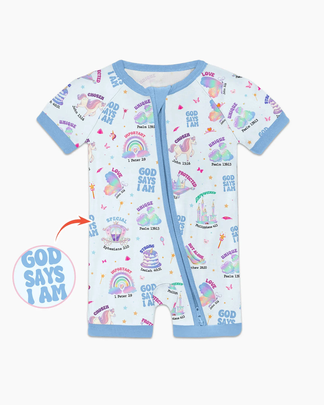God Says I Am Girl Bamboo Shorty Zippy