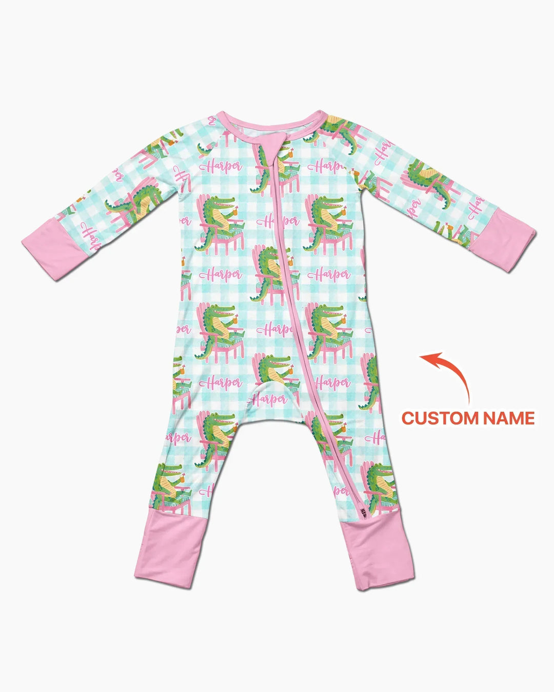 Custom Name Preppy Later Gator Bamboo Convertible Zippy