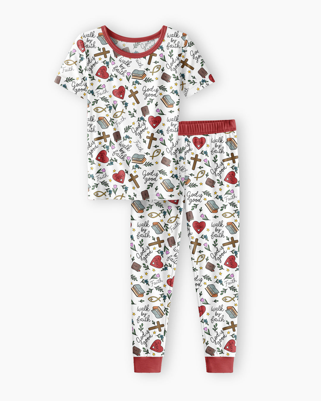 Conjunto de pijama de dos piezas de manga corta de bambú