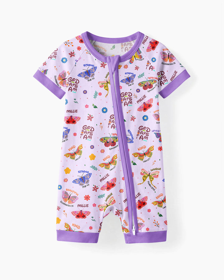 Custom Name God says I am Butterfly Bamboo Shorty Zippy