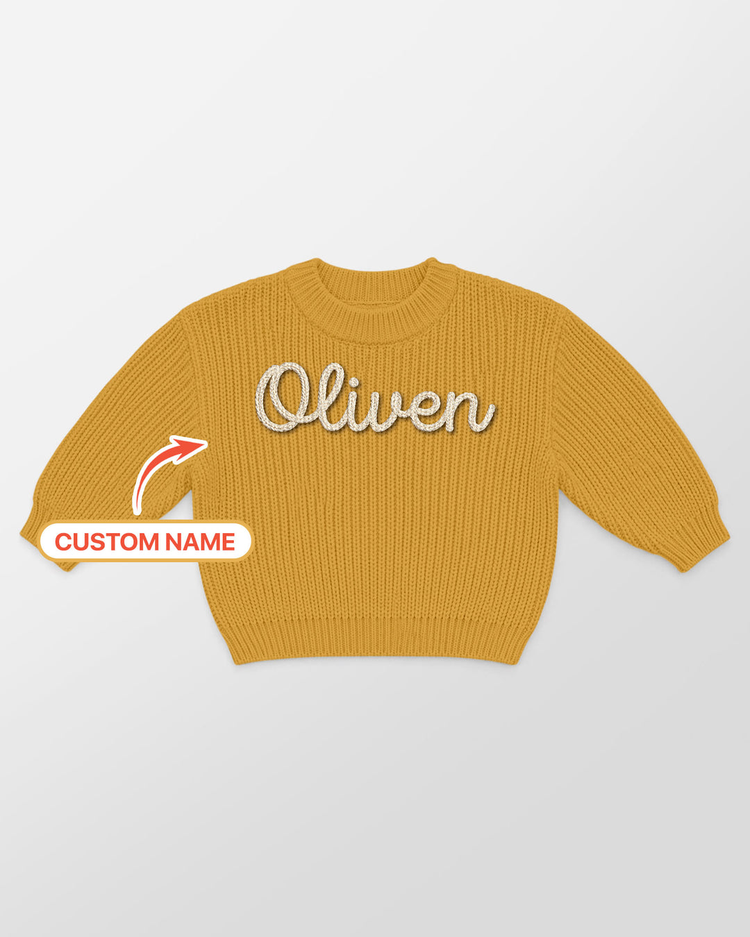 Embroidered Baby Name Bamboo Knit Sweater Bubble