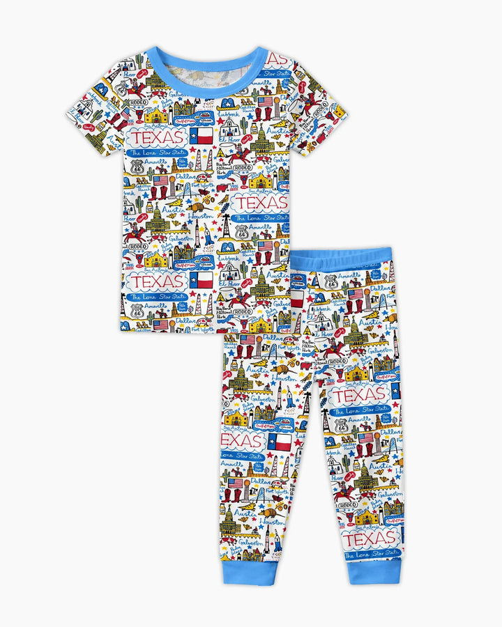 Lone Star State Bamboo Two Piece Short Sleeve Pajama Set
