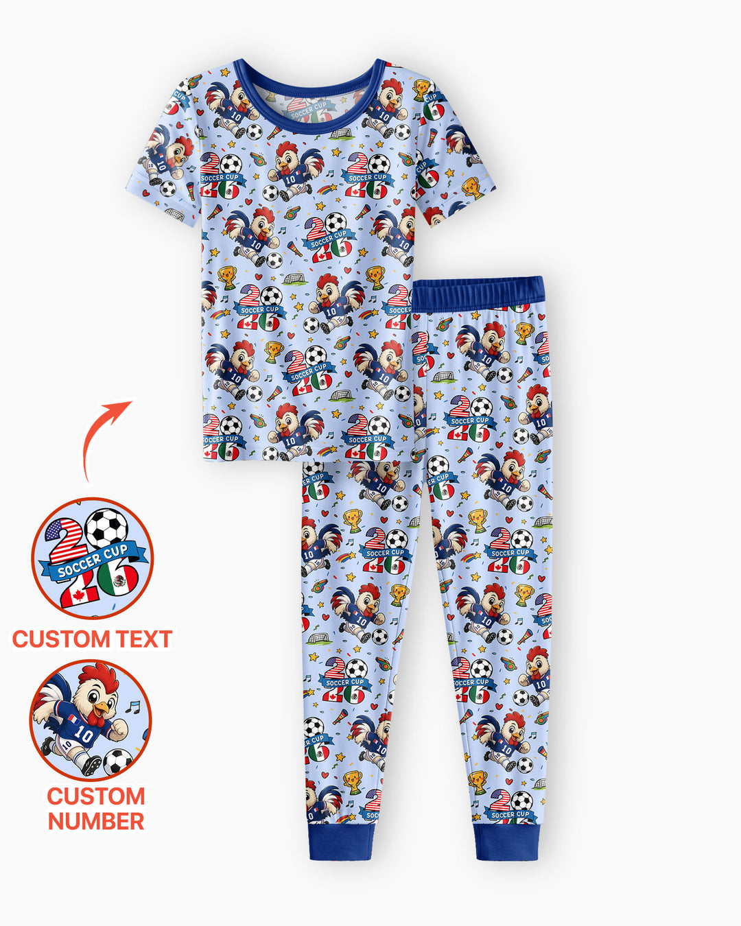 Conjunto de pijama de dos piezas de bambú de manga corta, plantilla personalizada