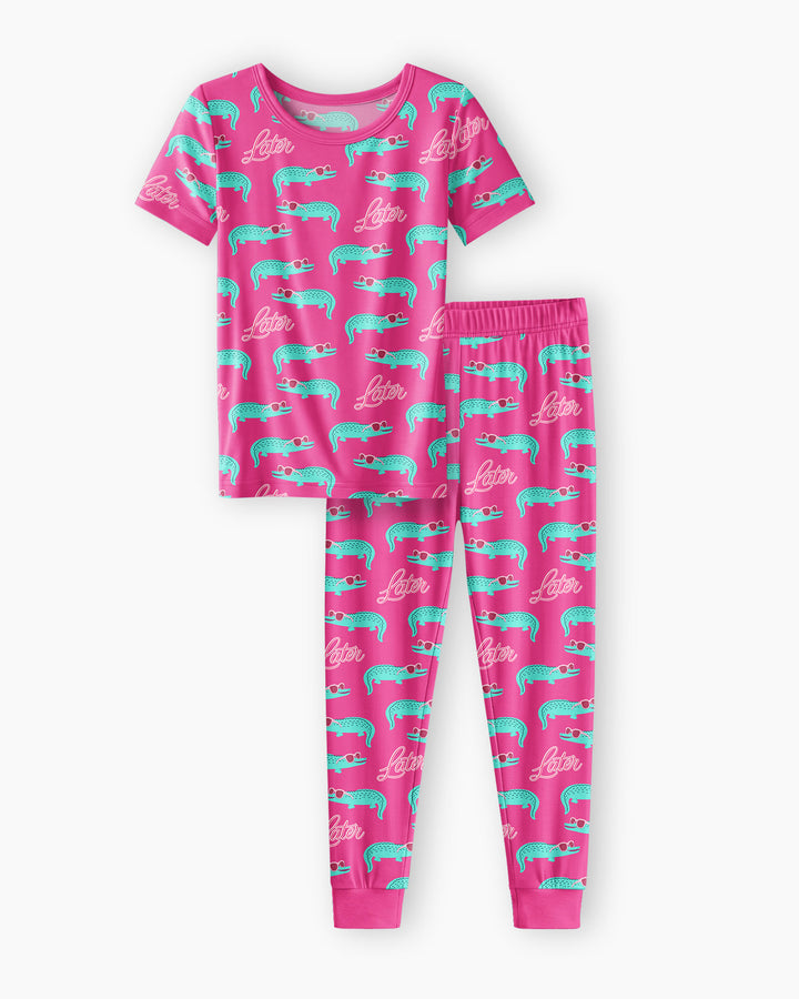 Later Gator Bamboo Two Piece Short Sleeve Pajama Set