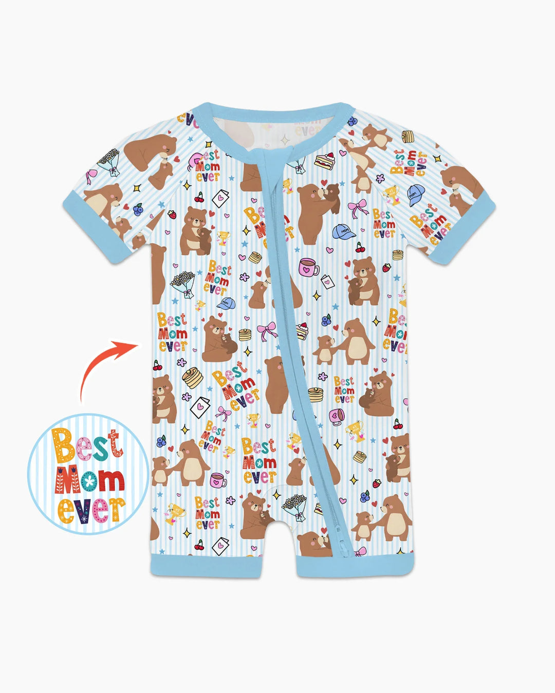 Best Mama Bear Ever Family Matching Shorty Zippy