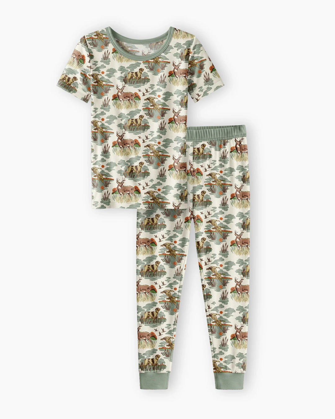 Conjunto de pijama de dos piezas de manga corta de bambú
